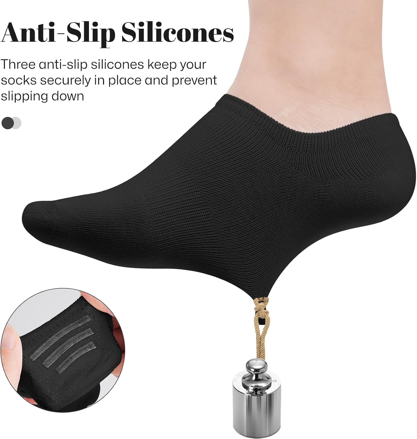 WERNIES No Show Socks Women, 4/8 Pairs Non Slip Low Cut Invisible Ankle Socks, Combed Cotton Breathable Arch Support, for Sneakers Loafers Athletic Shoes