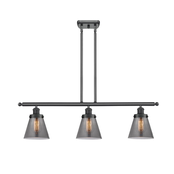 Innovations 916-3I-BK-G63-LED Small Cone 3 Light Island Light part of the Ballston Collection, Matte Black