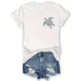 thumbnail image 3 of 1pc Women's Casual Cotton T-Shirt with Turtle Graphic, Crew Neck Short Sleeve Top for all Seasons, animal Pattern Knit Fabric Tee Tee For adult, Men, Women, Teen, Teenager, adolescent, Youth, 3 of 6