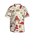 thumbnail image 2 of Kll Men'S Hawaiian Shirt Short Sleeve Button Down Beach Shirts-Cartoon Mushrooms, 2 of 8