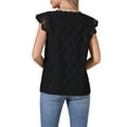 thumbnail image 3 of INSPIRE CHIC Lace Tank Top for Women's Hollow-Out Summer Cap Sleeve V Neck Top S Black, 3 of 6