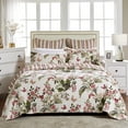 thumbnail image 2 of Greenland Home Butterflies 100% Cotton Reversible Oversized Botanical Quilt Set, 3-Piece Full/Queen, 2 of 5