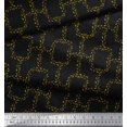 thumbnail image 3 of Soimoi Black Modal Satin Fabric Leaves & Geometric Print Sewing Fabric Yard 42 Inch Wide, 3 of 5