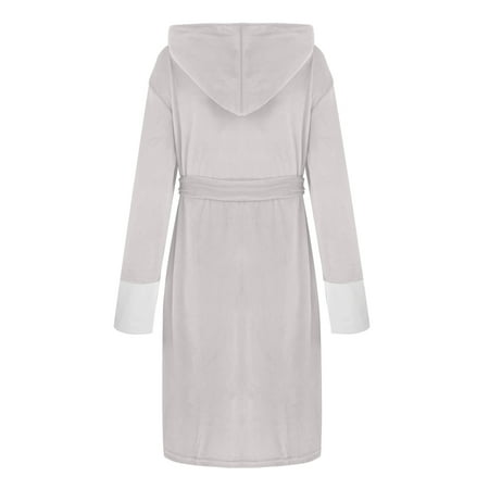 

Summer Savings Clearance 2022! SuoKom Unisex Winter Women Lengthened Plush Shawl Bathrobe Long Sleeve Robe Hooded Coat