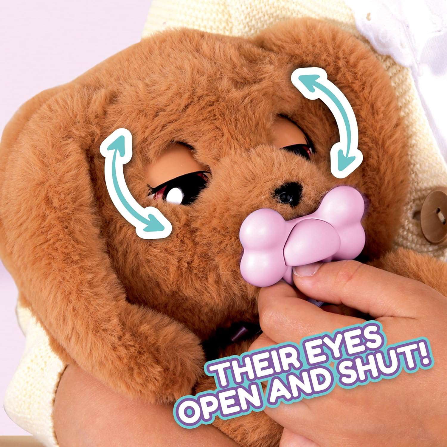 IMC Toys Baby Paws - Cocker Spaniel Puppy with Carrier | Soft and Cuddly Toy Puppy That Make 5 Adorable Sounds for Kids, Ages 18M+