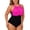 Hot Pink2, variant on One Piece Swimsuit Women Plus Size High Neck Tummy Control Ruched Bathing Suit Swimwear