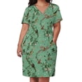 thumbnail image 2 of Monkey World-vestido holgado con bolsillos para mujer vestido elegante para embarazadas conjuntos s Verde, 2 of 6