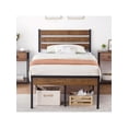 thumbnail image 1 of Tamaño individual/tamaño completo/queen size marco cama rustic vintage wood cabecero, mattress foundation, strong wood slats platform support, under cama almacenamiento, noise-free, no necesit..., 1 of 8