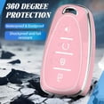 thumbnail image 5 of Key Fob Cover Compatible with Chevrolet Equinox Bolt Trax Sonic Blazer Trailblazer Traverse Cruze Keychain Case Holder Protector,Silver-Pink, 5 of 6