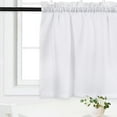thumbnail image 6 of GlowSol Kitchen Curtains 30" x 30" Classical Waffle Woven Textured Blackout Short Tier Curtains for Bathroom Cafe, White, 2 Panels, 6 of 6