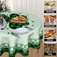 thumbnail image 2 of St Patricks Tablecloth Round 60 Inch Green Shamrock Tablecloth Buffalo Plaid Clover Table Cloth Farmhouse St Patrick''s Day Tablecloth for Kitchen Holiday Picnic Party Dinner Room Outdoor Decor, 2 of 6