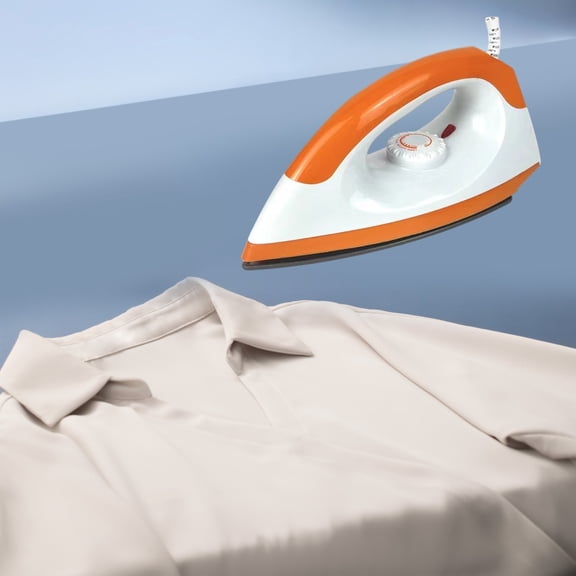 Home Dry Clothes Iron,Temperature Adjustable Ironing Device for Fabric Wrinkle Removal,Sleek Soleplate Fast Heating for Nylon Silk Wool Linen,Ideal for Home Ironing and Office Garment Care-Orange