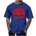 thumbnail image 1 of Blusas y camisas de manga corta y cuello redondo para hombre. Blusas/camisetas de manga corta con cuello redondo y estampado de Halloween para hombre. Blusa para hombre., 1 of 4