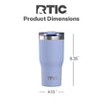 thumbnail image 4 of RTIC 30 oz Ceramic Lined Insulated Essential Tumbler, Leak-Resistant Lid, Periwinkle, 4 of 7