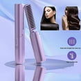 thumbnail image 2 of Mini Ionic Hair Straightener Brush, Rechargeable Electric Straightening Comb with 3 Heat Settings for Portable Travel, 2 of 6