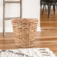 thumbnail image 4 of Made of Wood, 1 Water Hyacinth Wicker Trash Can Once for All Sale! Household Woven Water Hyacinth Wicker Waste Basket Round Waste Paper Rubbish Basket for Bedroom Bathroom or Home，Natural Beige, 4 of 9
