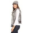 thumbnail image 4 of Sakkas Theo Unisex Warm Winter Heather and stripes Knit Hat & Scarf Set - Heather Grey - One Size Regular, 4 of 5
