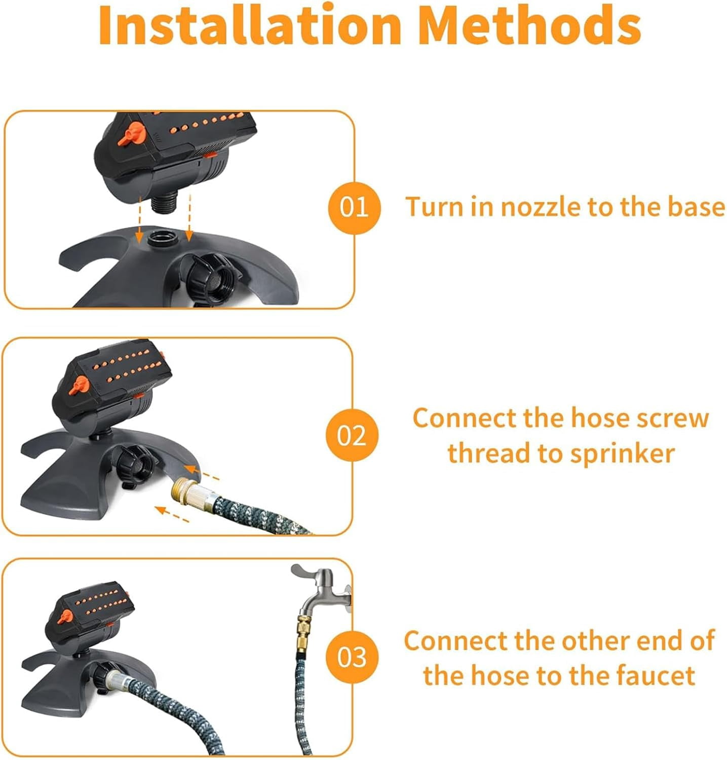 16-Nozzle Oscillating Sprinkler, Oscillating Lawn Sprinklers Adjustable, Water Sprinklers for Lawn Yard Garden Watering (Green, with A Set Nozzles)