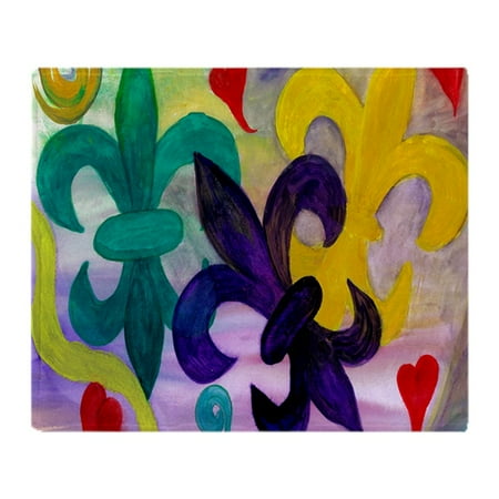 CafePress - Mardi Gras Fleur De Lis - Soft Fleece Throw Blanket, 50