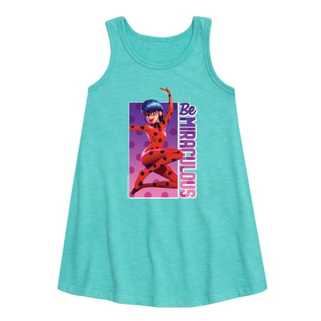 

Miraculous Lady Bug and Cat Noir - Be Miraculous - Toddler and Youth Girls A-line Dress