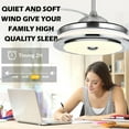 thumbnail image 6 of EAYSG 42'' Reversible Bluetooth Ceiling Fan with Light and Speaker, LED Dimmable Fandelier Ceiling Fan Light with Remote Control Retractable Invisible Music Player Chandelier for Living Room, 6 of 9