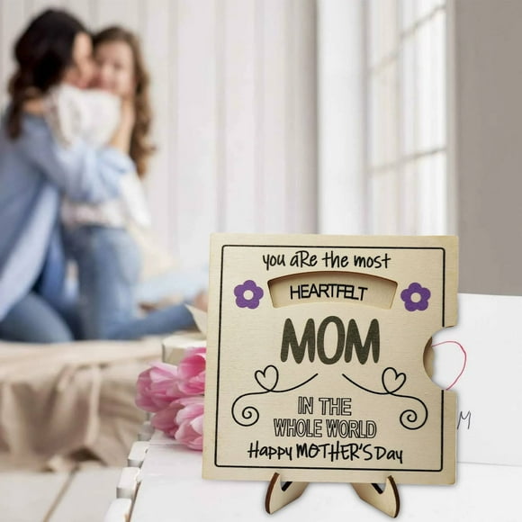 ViLaViDe Mothers Day Decorations Wooden Plaque Wooden Plaque Interactive Home Decoration Conveying Love And Warmth