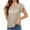 #03Khaki, variant on yoeyez Women's Sequin Tops 3/4 Length Sleeve Womens Top V-Neck Cut-out Shiny Blouse Glitter Sparkly Dressy Tops for Evening Party Pink L