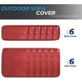 thumbnail image 7 of SUNCROWN 12 Piece Outdoor Patio Cushion Covers Replacement, Outdoor Cushion Slipcovers(6 Seat Covers and 6 Back Covers) with Zipper for Outdoor Furniture, Patio Sofa Couch(Red), 7 of 7