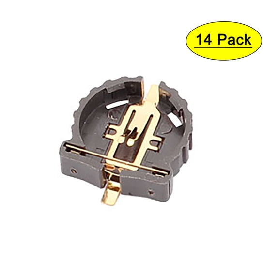 14 Pcs Brown Plastic CR1220 Cell Button Lithium Batteries Socket Holder