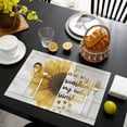 thumbnail image 3 of Yellow Sunflowers Placemats Set of 4, You Are My Sunshine Wood Rustic Placemats for Dining Table, Place Mats for Kitchen Tabletop, Waterproof Wipeable Dining Table Mats Set, 3 of 9