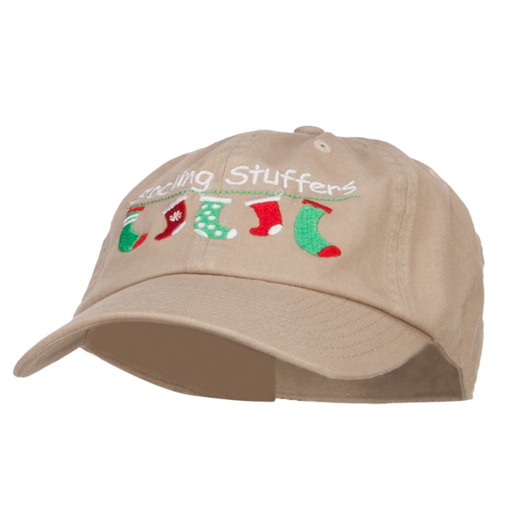 Stocking Stuffers Embroidered Low Cap - Khaki OSFM