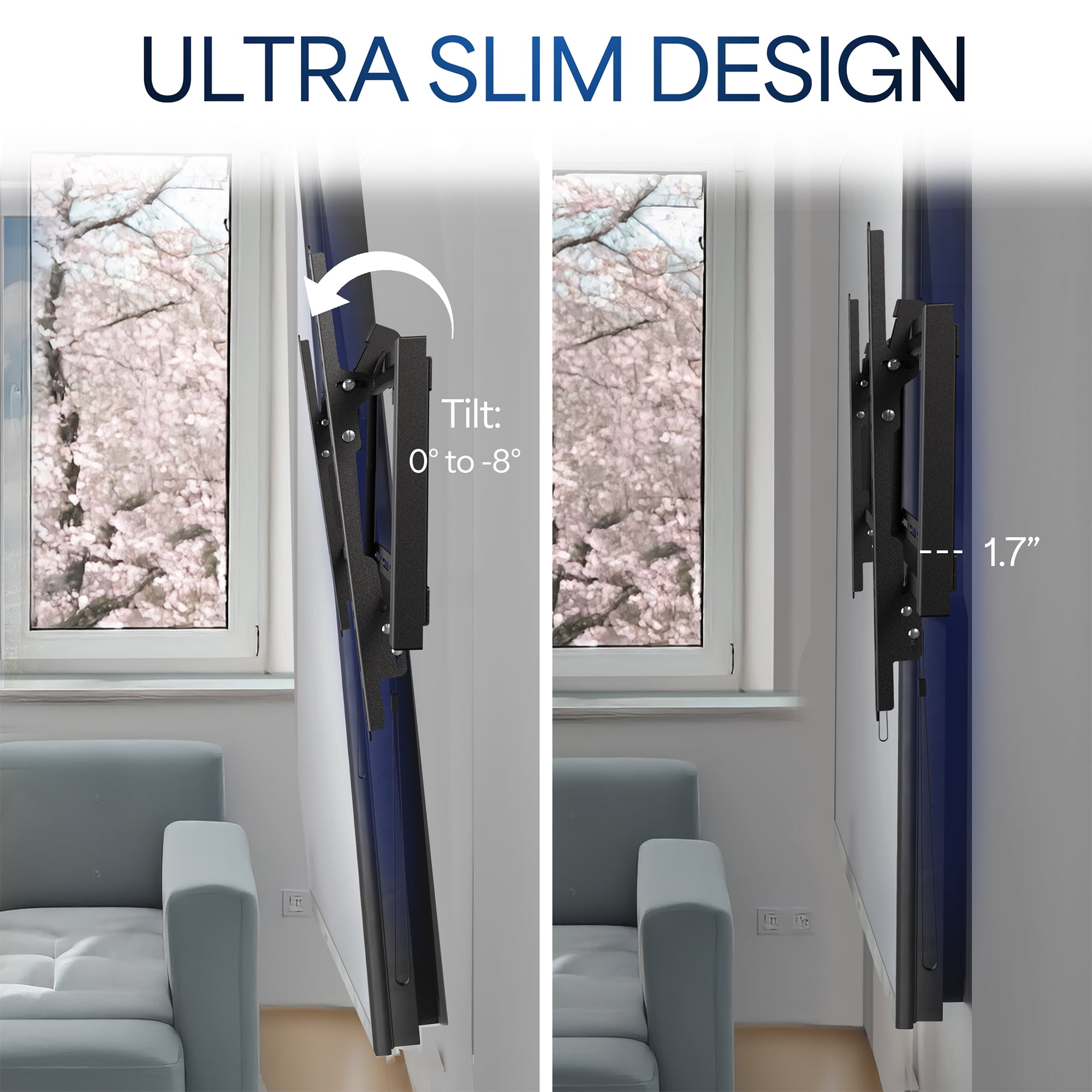 VIVO Heavy Duty 32" to 75" Tilting TV Wall Mount, Curved and Flat Panel Screens