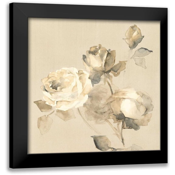 Wild Apple Portfolio 12x12 Black Modern Framed Museum Art Print Titled - Rose Blossoms Crop