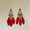 Red, variant on Ethnic Eearrings Bohemian Feather Earrings, Temperament Earr