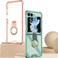 thumbnail image 5 of Decase for Samsung Galaxy Z Flip 5 5G Clear Phone Case,With Ring Holder Kickstand Shockproof Drop-proof Cover TPU Transparent Cover for Galaxy Z Flip5 (2023),Green, 5 of 5