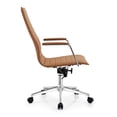 thumbnail image 6 of 2xhome Modern High Back Office Desk Chair | Upholstered Ribbed PU Leather with Metal Frame | Adjustable Height, Tilt Lock | Computer Armchair for Home, Conference, Meetings (Beige), Set of 1, 1 piece, 6 of 14