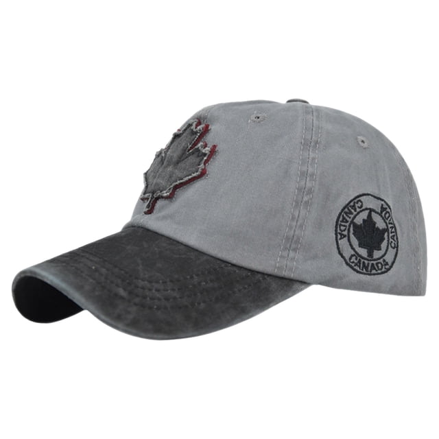 GDREDA UV Protection Baseball Caps Canada Baseball Cap Canada Day Embroidered Maple Leaf Flag Adjustable Hat,Dark Gray