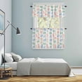 thumbnail image 6 of Cartoon Cats Kitchen Curtains Valances and Tiers Set of 3 Pink Blue Green Cat Animals Abstract Beige Tier Curtains and Valance with Rod Pocket for Small Windows, 27.5"x36", 6 of 9
