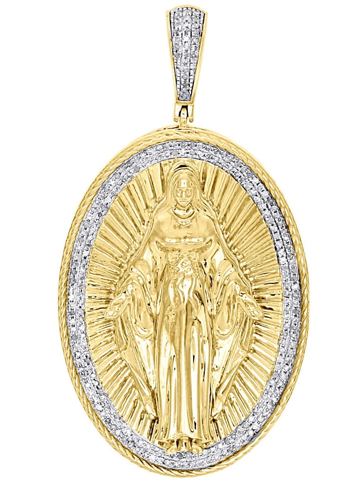 virgin mary diamond pendant