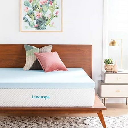 linenspa 3 inch gel infused memory foam mattress topper - queen size