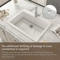 thumbnail image 5 of TOBILI 33" Large-capacity Multifunctional Dual-mount Design Fireclay Kitchen Sink, 5 of 9