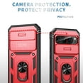 thumbnail image 5 of Compatible with Google Pixel 9A Case 360° Metal Rotated Ring Holder Magnetic Kickstand【Camera Protection】 Military - Grade Heavy Duty For Google Pixel 9A Shockproof Phone Case, Black+Red, 5 of 9
