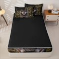 thumbnail image 4 of Homewish Green Camo Us Flag Wolf Print Zipper Twin Comforter Sets with Fitted Sheet and 2 Pillowcases,Patriotic Wildlife Zipper Bedding Set For Men And Women,Reversible,4-Piece, 4 of 7