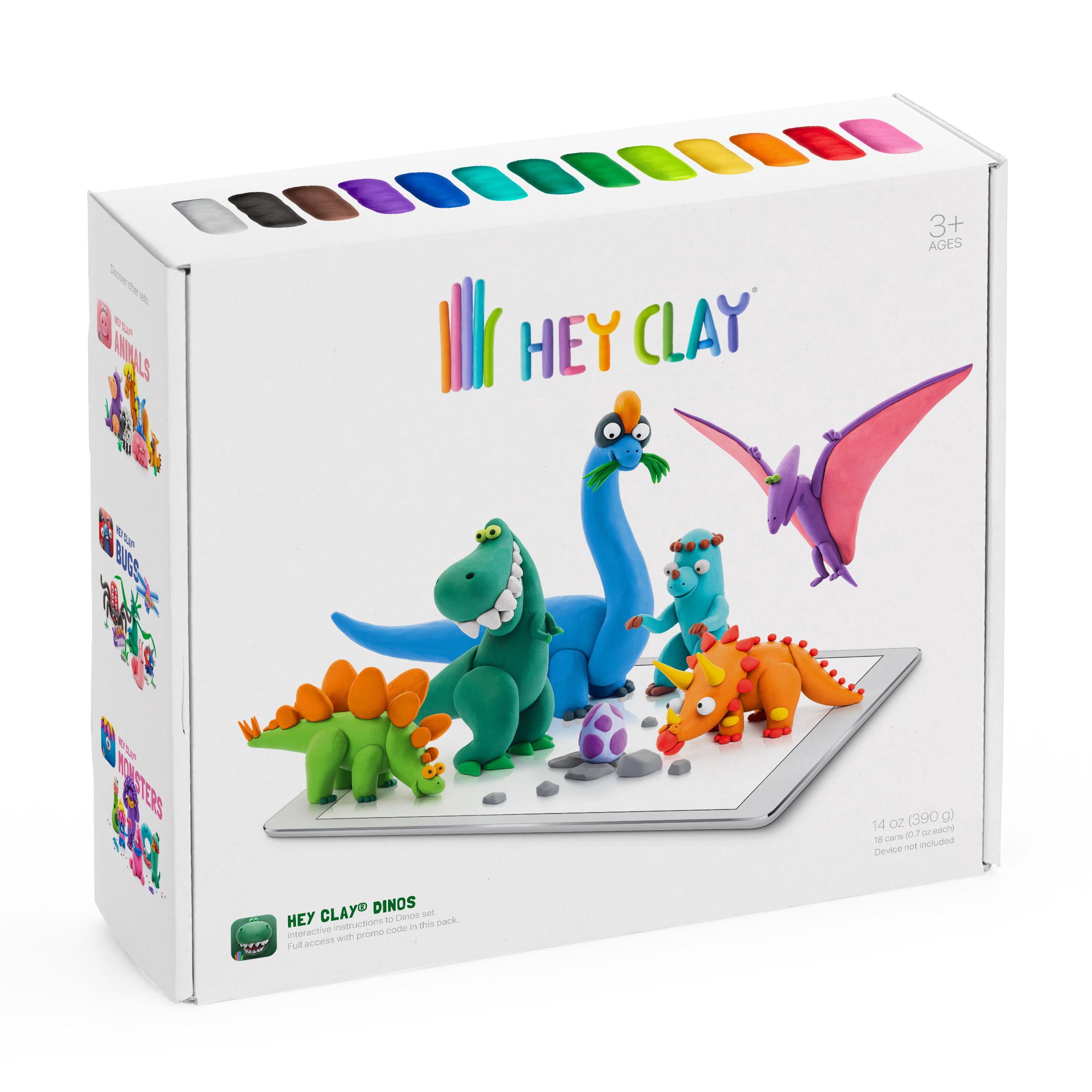 Hey clay Dinosaurs Series Box 18 Bottles Clear