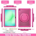 thumbnail image 3 of XYX For Samsung Galaxy Tab A9+/ Tab A11+ Case 11 inch, 360 Rotating Hand Grip, Shoulder Strap, Heavy Duty Drop Protection, Rose, 3 of 7