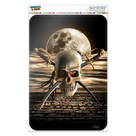 Pirate Skull Crossed Swords Cutlasses Ocean Moon Home Business Office Sign