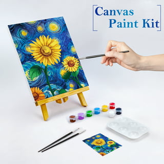Paint and Sip Canvas Painting Kit Pre Drawn Canvas for Painting for Adults  Stretched Canvas Floral Butterfly Spring Painiting Kit Set(8x10)