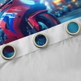 thumbnail image 4 of Castle Fairy Neon Sport Bike Curtains Pack of 2 (42x84 Each) for Boys, City Night Print Curtains Blackout for Bedroom, Red Blue, 4 of 6