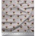 thumbnail image 1 of Soimoi Japan Crepe Satin Fabric Pug Dog Printed Craft Fabric by The Yard 42 Inch Wide, 1 of 3