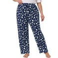 thumbnail image 1 of Pantalones de pijama de talla grande para mujer GRACE & GRANDEUR con estampado de estrellas y bolsillo, pantalones cómodos de lounge 3X azul marino, 1 of 1